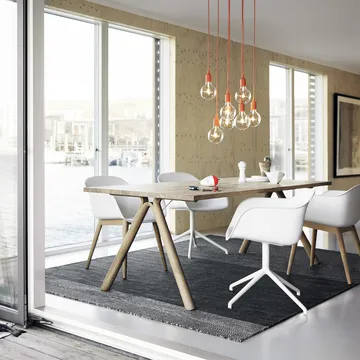 Fiber Armchair med träben - Natural white-Oak - Muuto