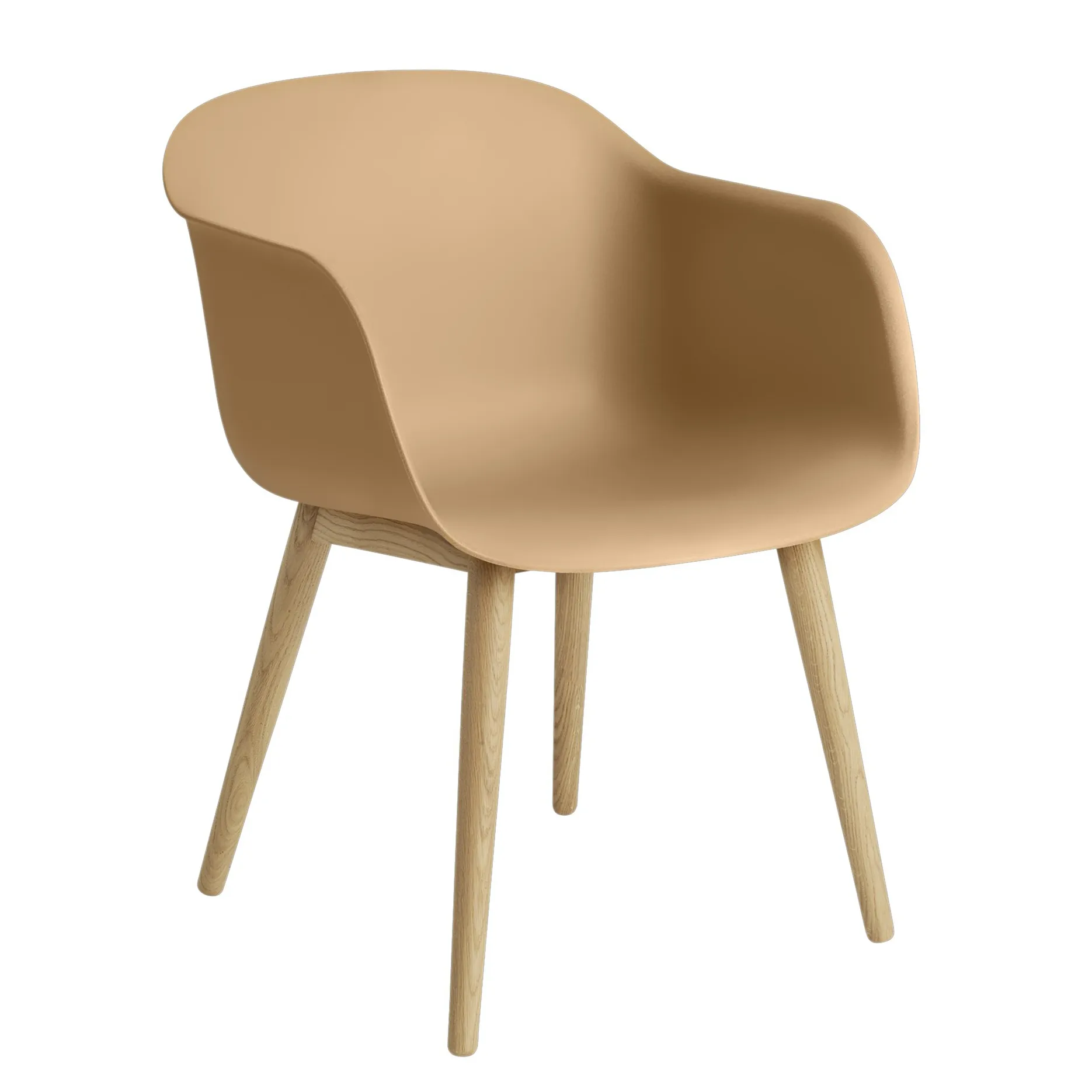 Fiber Armchair med träben, Ochre-Oak (plastic) Muuto