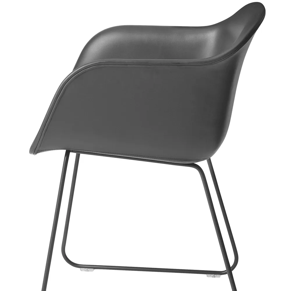 Fiber karmstol sled base, grey, gråa medar Muuto