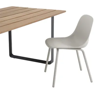 Fiber Outdoor side chair stol med stålben - Grey - Muuto
