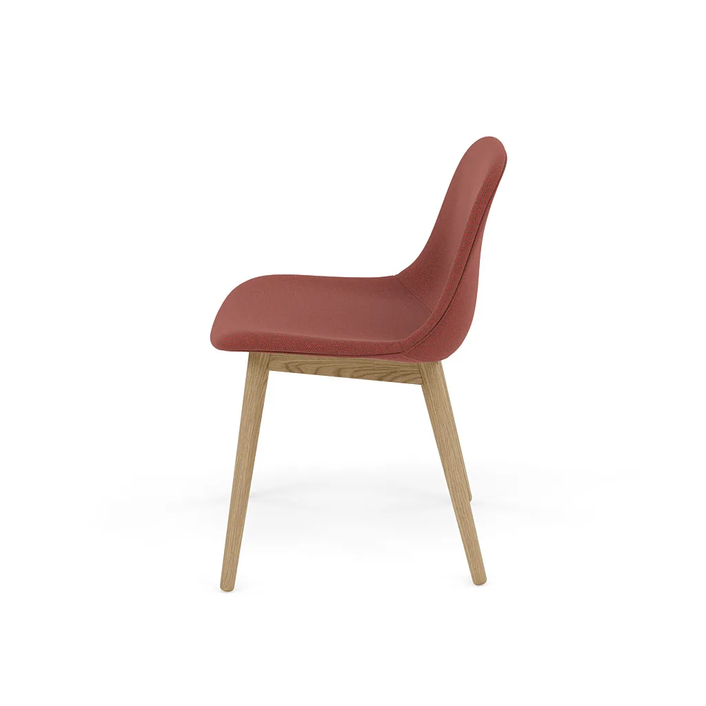 Fiber Side Chair stol med träben, Re-wool 558-oak Muuto
