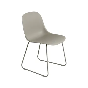 Fiber stol stålmedar plastsits - Grey-Grey - Muuto