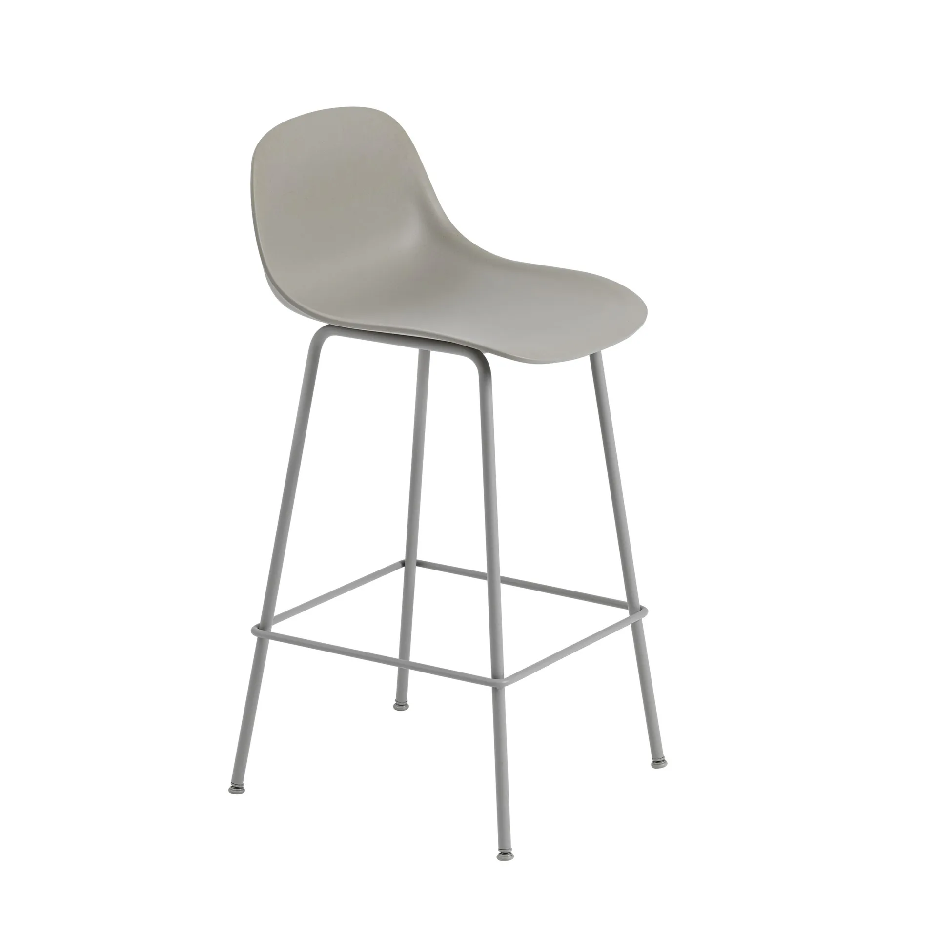 Fiber Tube barstol ryggstöd 65 cm, Grey (plastic) Muuto