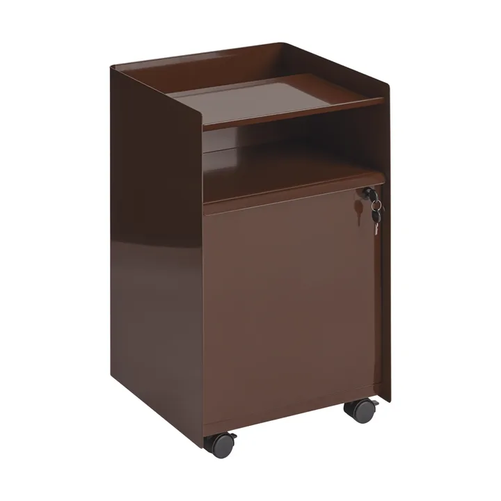 Folded Trolley rullvagn med skåp - Dark red - Muuto