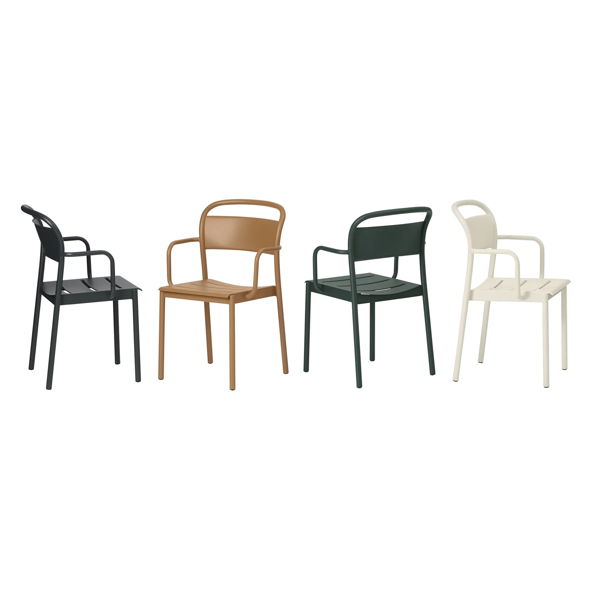 Linear steel armchair karmstol, Black Muuto