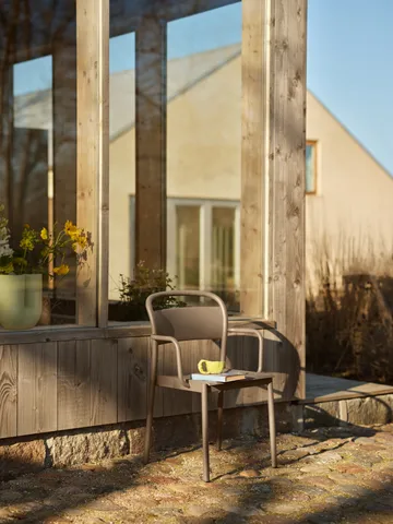 Linear steel armchair karmstol - Taupe - Muuto