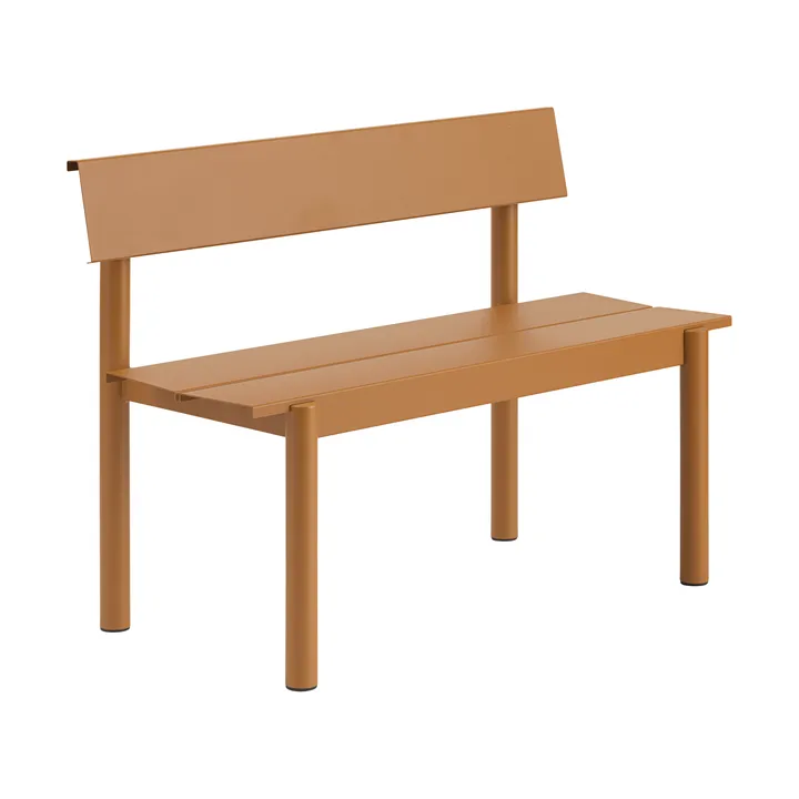 Linear Steel bänk med ryggstöd - Burnt orange, 110x34 cm - Muuto