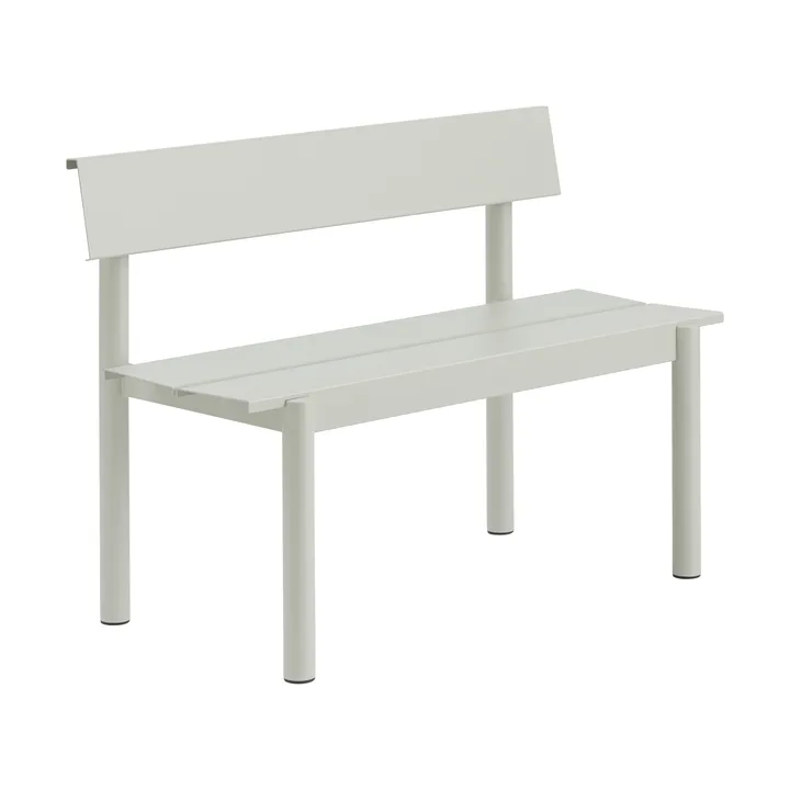 Linear Steel bänk med ryggstöd - Grey, 110x34 cm - Muuto