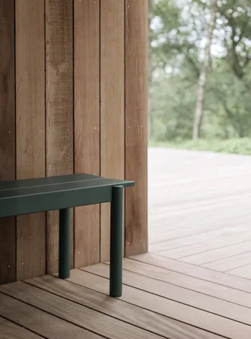 Linear steel bench bänk 110x34 cm - Dark green - Muuto