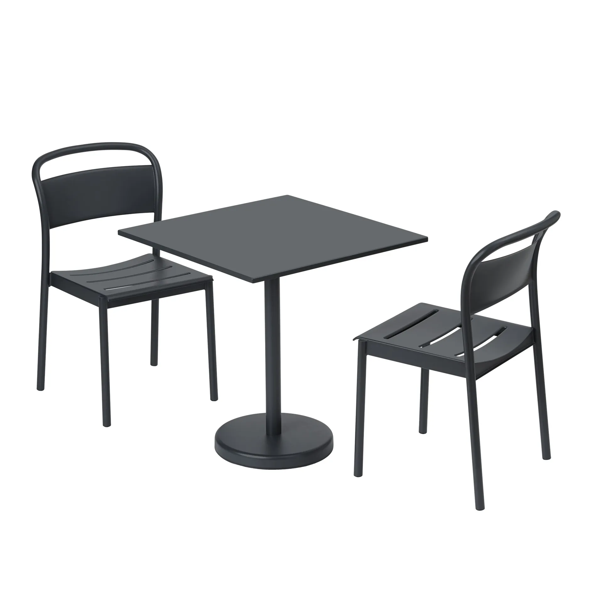Linear steel side chair stol, Black Muuto