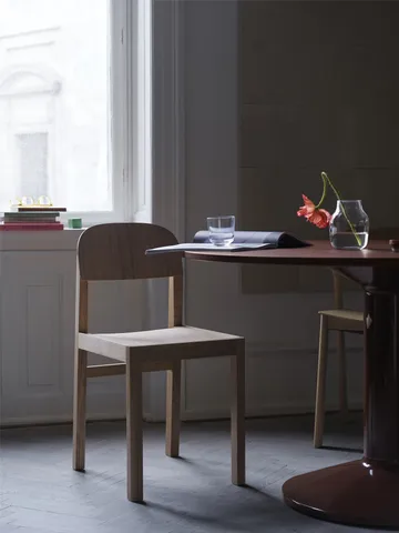 Midst pelarbord - Dark red linoleum-dark red, Ø120 cm - Muuto