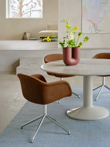Midst pelarbord - Grey marble-grey, Ø140 cm - Muuto