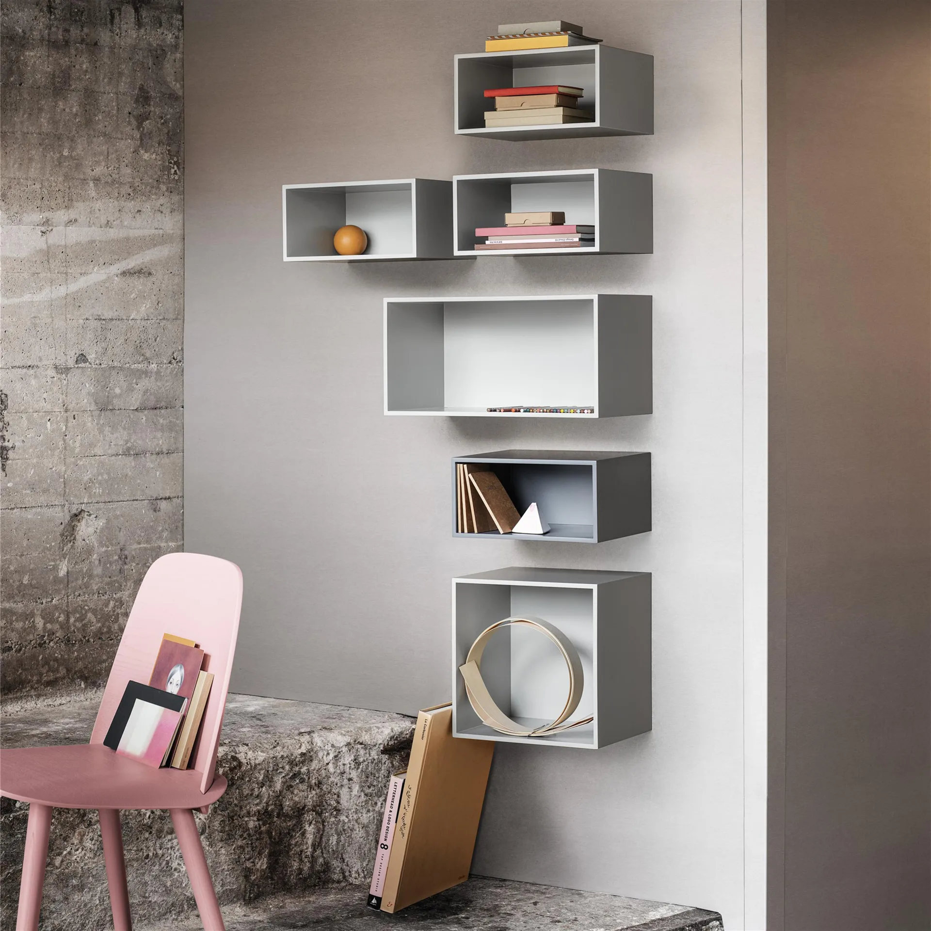 Mini stacked förvaringssystem large, Light grey Muuto