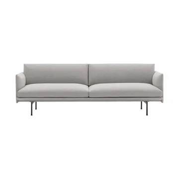 Outline soffa 3-sits tyg - Clay 12-Black - Muuto