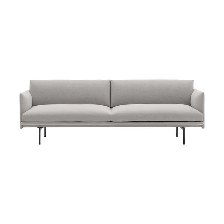 Outline soffa 3-sits tyg - Clay 12-Black - Muuto