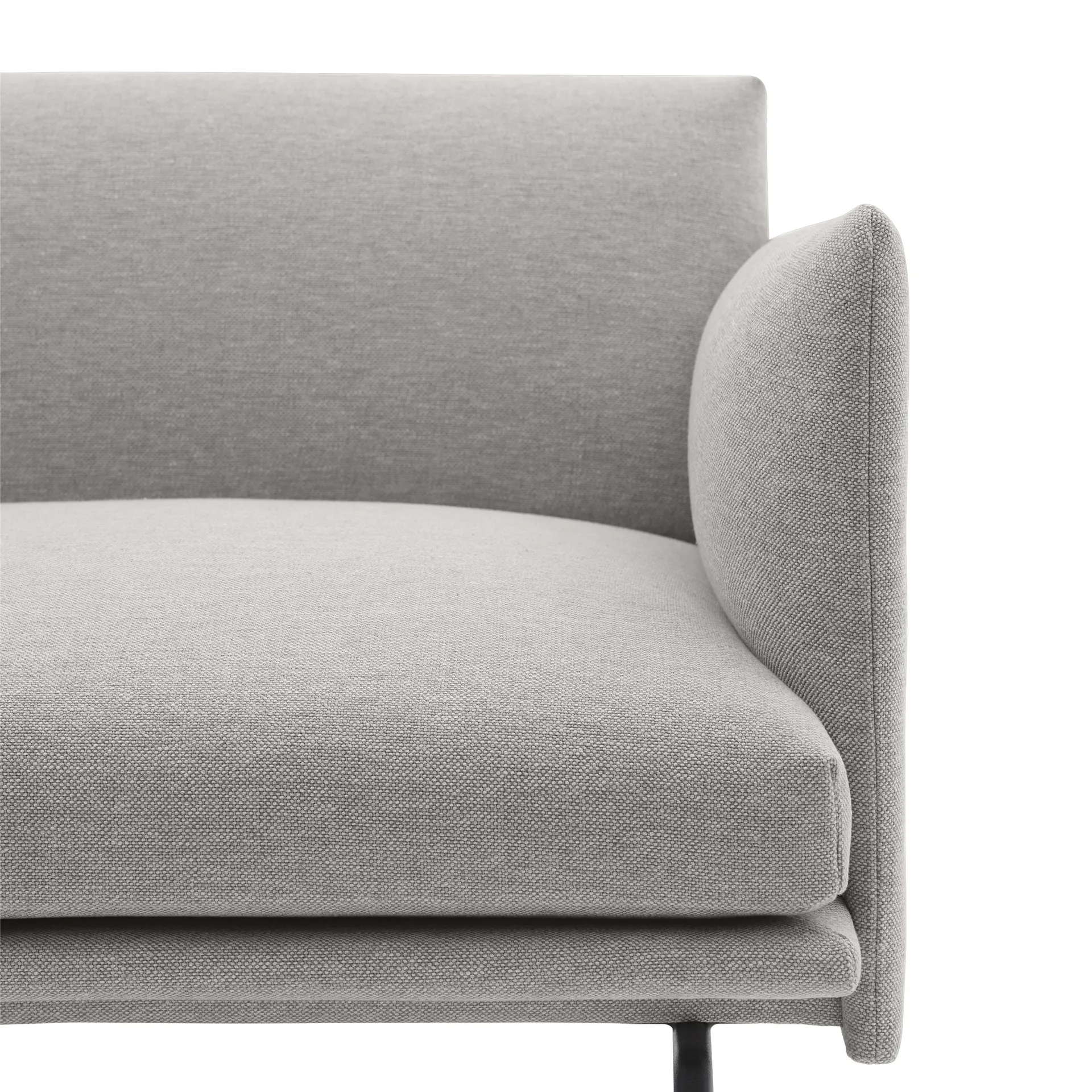 Outline soffa 3-sits tyg, Clay 12-Black Muuto