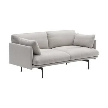 Outline Soft soffa - Clay 12-svarta ben, 2-sits - Muuto