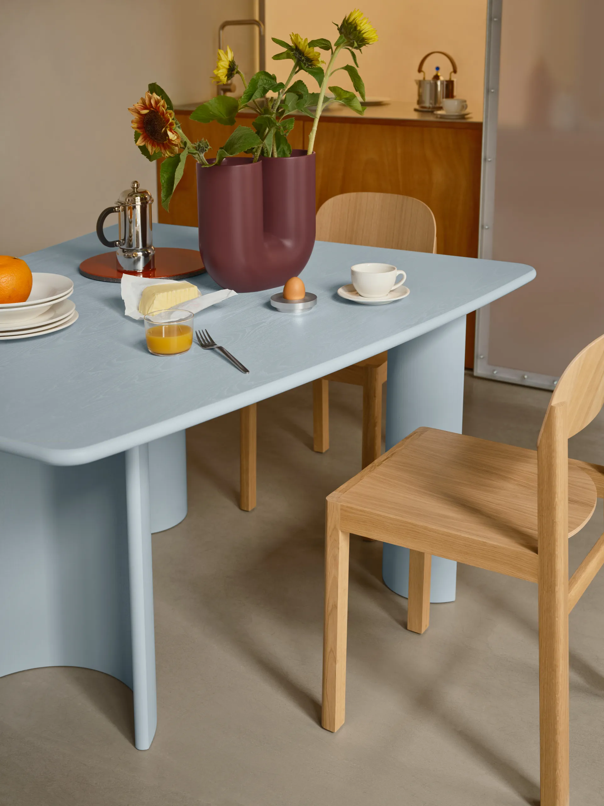 Re-norm matbord, Light blue, 130x120 cm Muuto