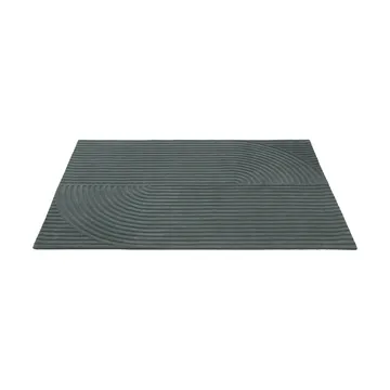 Relevo Rug Quattro ullmatta - Dark green, 170x240 cm - Muuto
