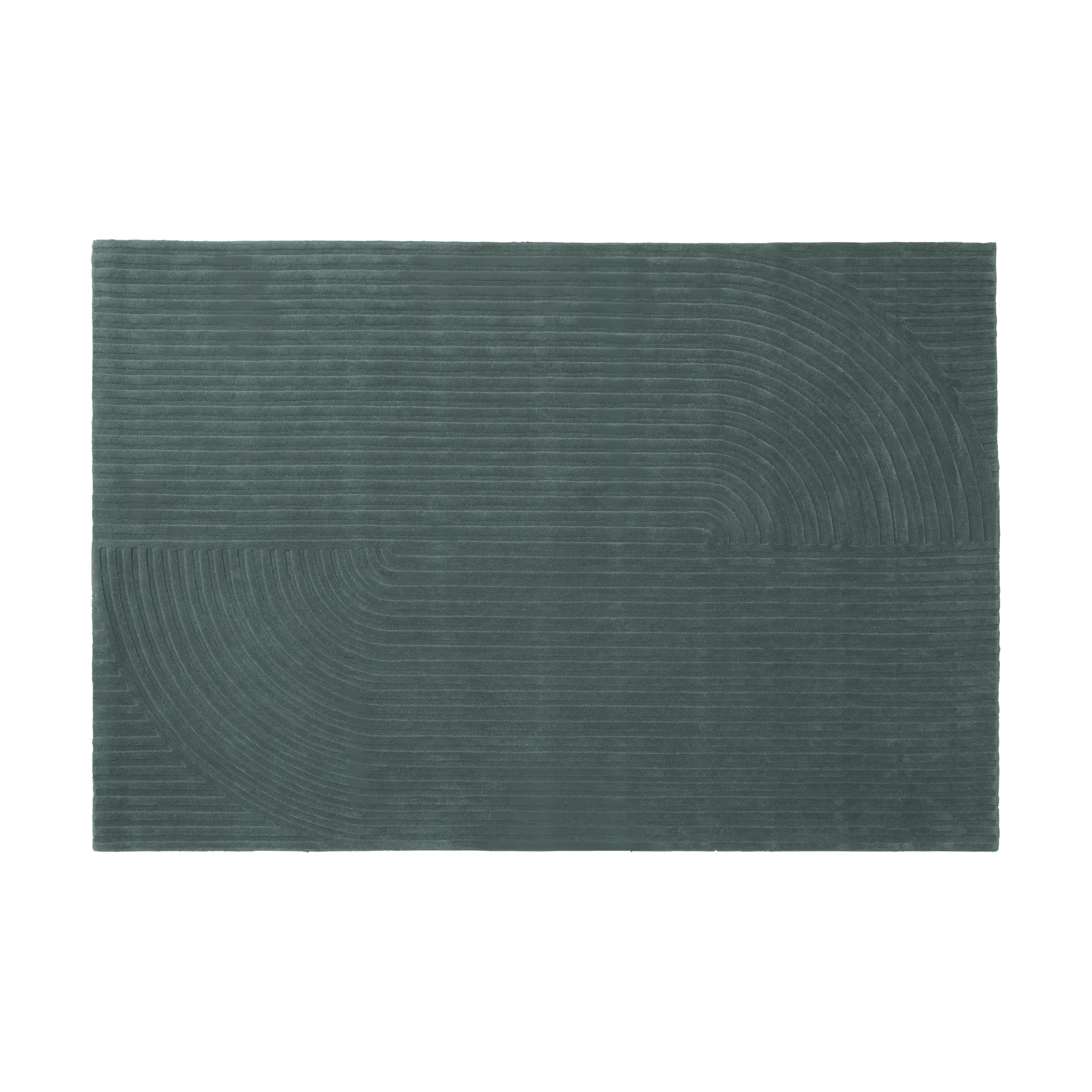 Relevo Rug Quattro ullmatta, Dark green, 200x300 cm Muuto
