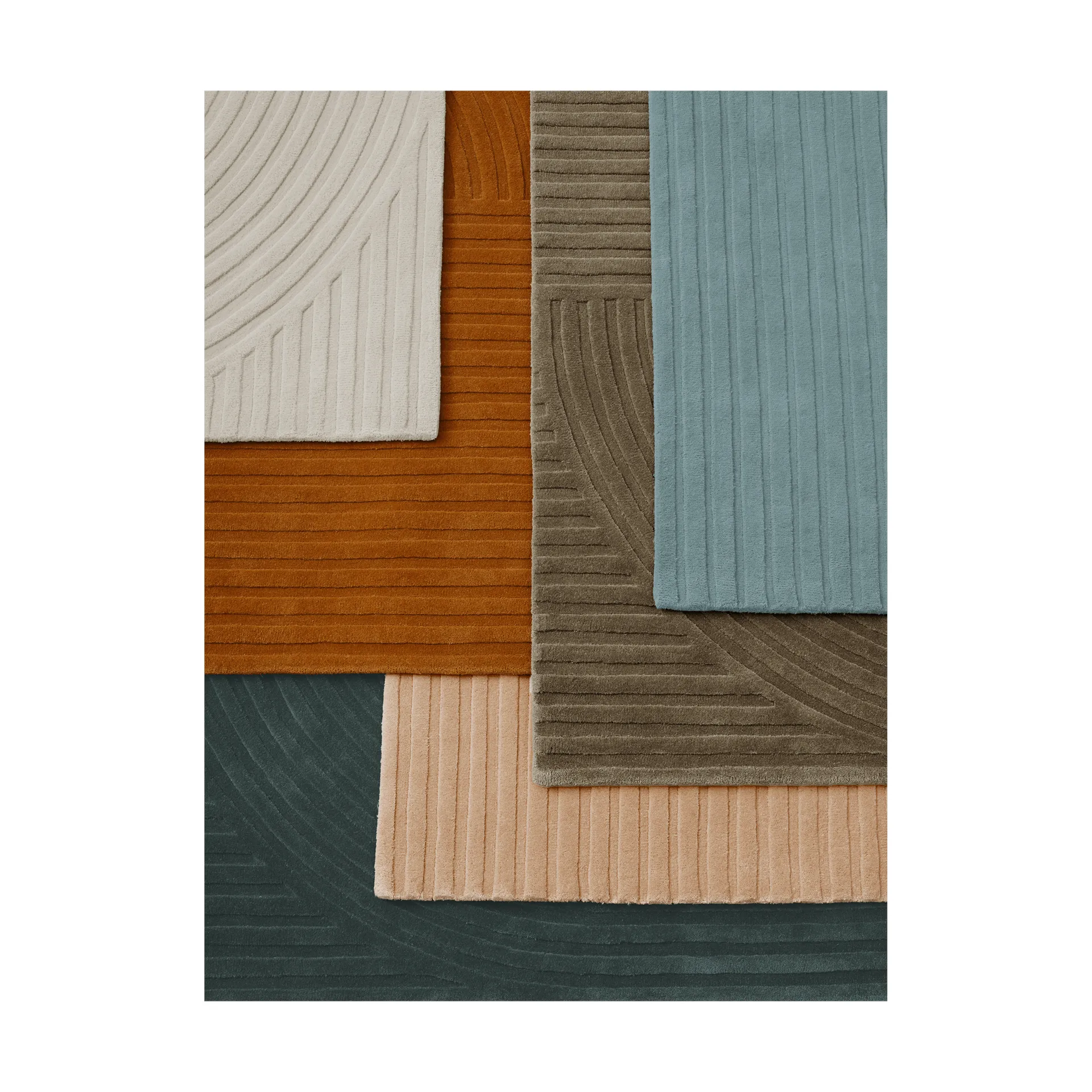 Relevo Rug Quattro ullmatta, Sage green, 200x300 cm Muuto
