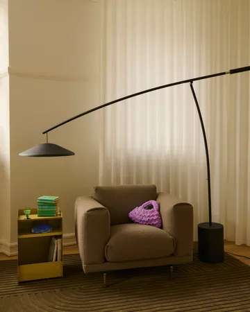 Rest Lounge Chair loungestol - Hearth 6-svarta ben - Muuto