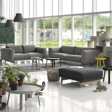 Rest soffa - 3-sits tyg steelcut trio ii 133 light grey-ekben - Muuto