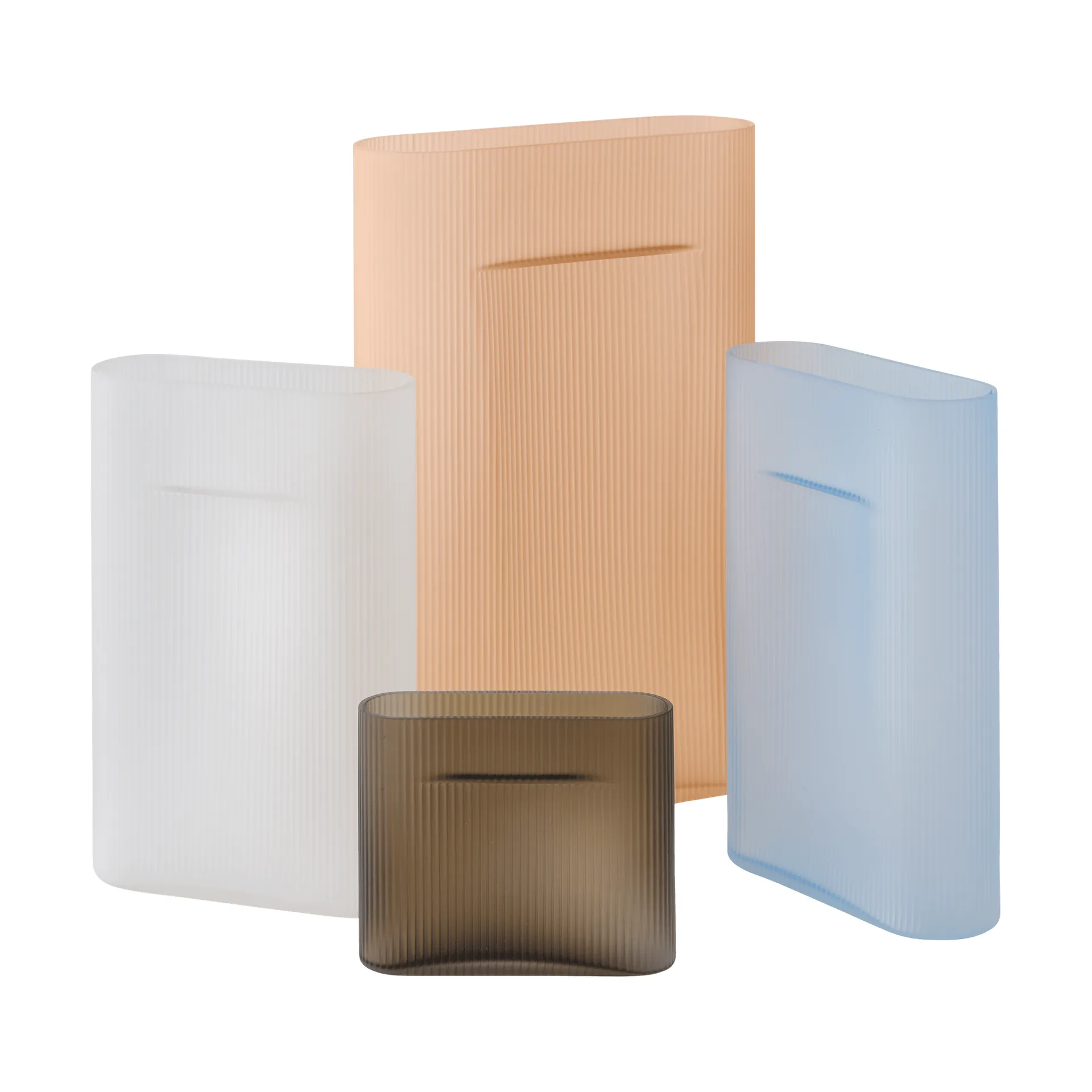 Ridge vas frostat glas 16,5 cm, Light orange Muuto