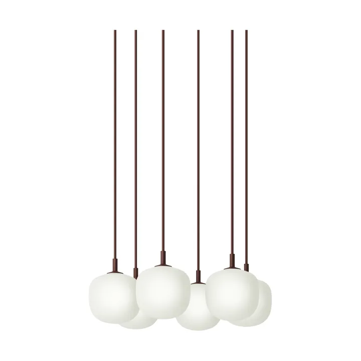 Rime Pendant Cluster 6 pendel - Deep red, Ø12 cm - Muuto