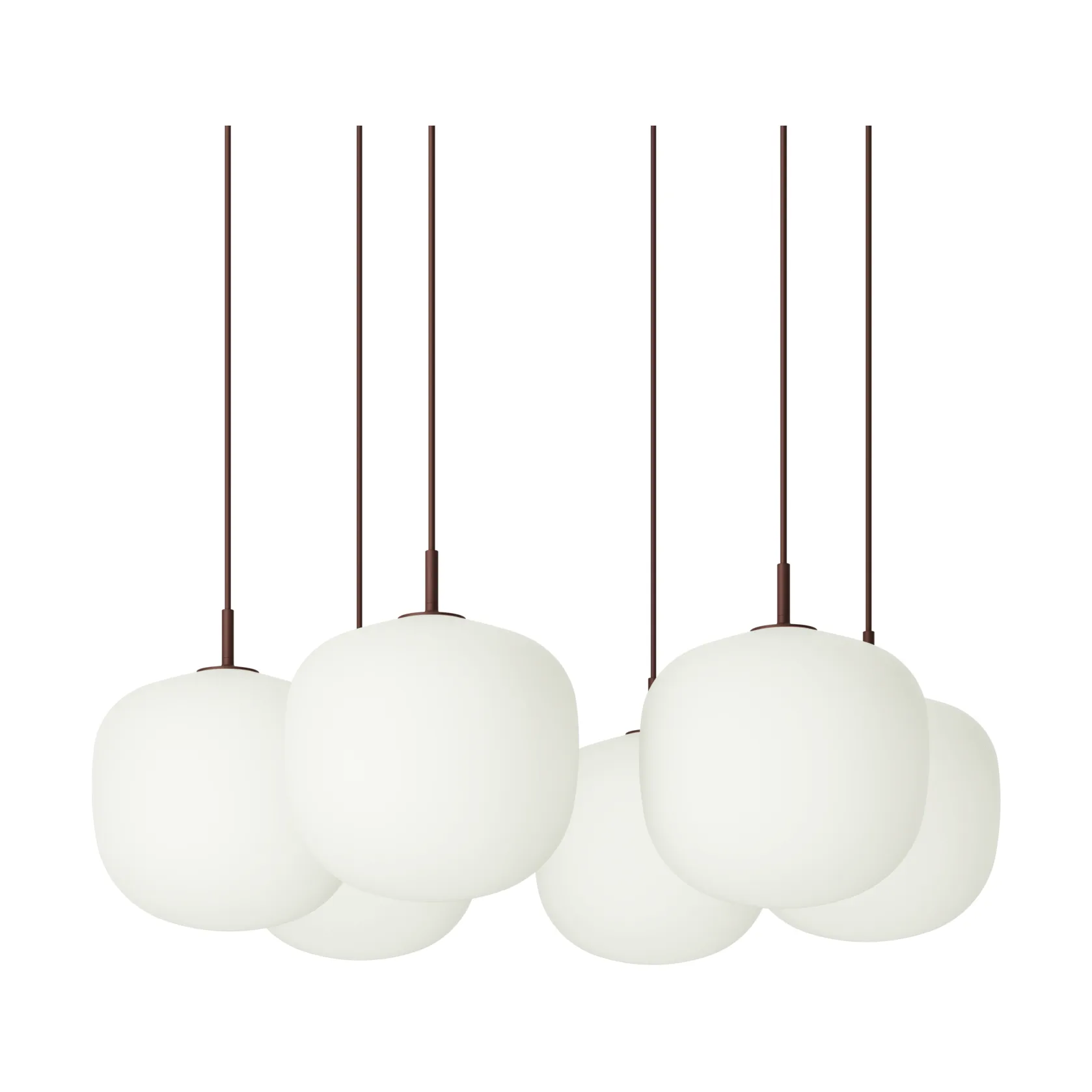 Rime Pendant Cluster 6 pendel, Deep red, Ø25 cm Muuto