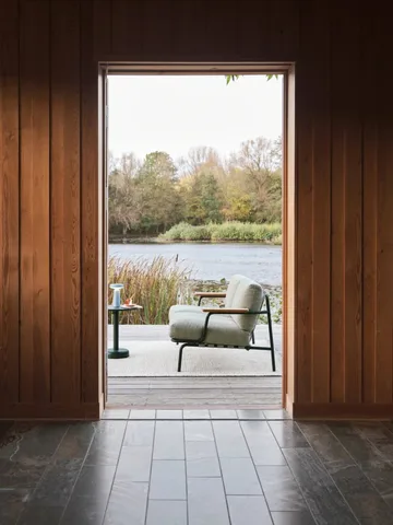 Settle 2-sits soffa - Ribbed Weave 2 Dark green - Muuto