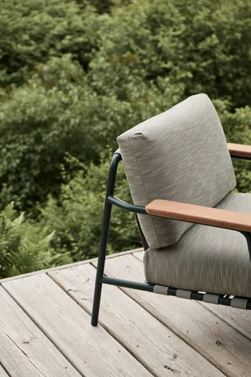 Settle Lounge Chair loungefåtölj - Ribbed Weave 2 Dark green - Muuto
