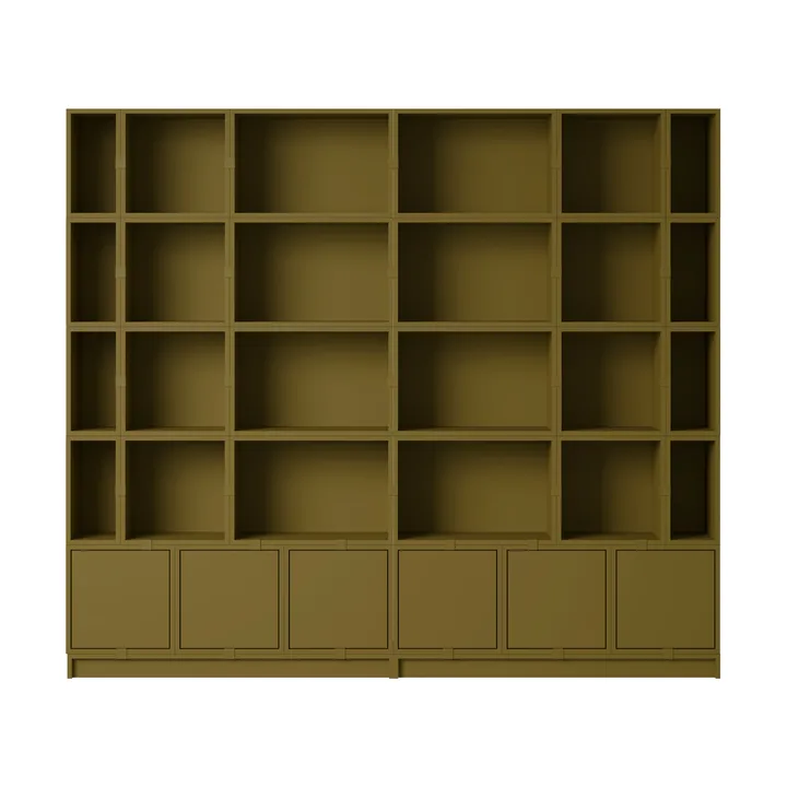 Stacked förvaringssystem bokhylla konfiguration 1 - Brown Green - Muuto