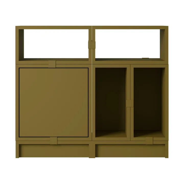 Stacked förvaringssystem kontor konfiguration 5 - Brown green - Muuto