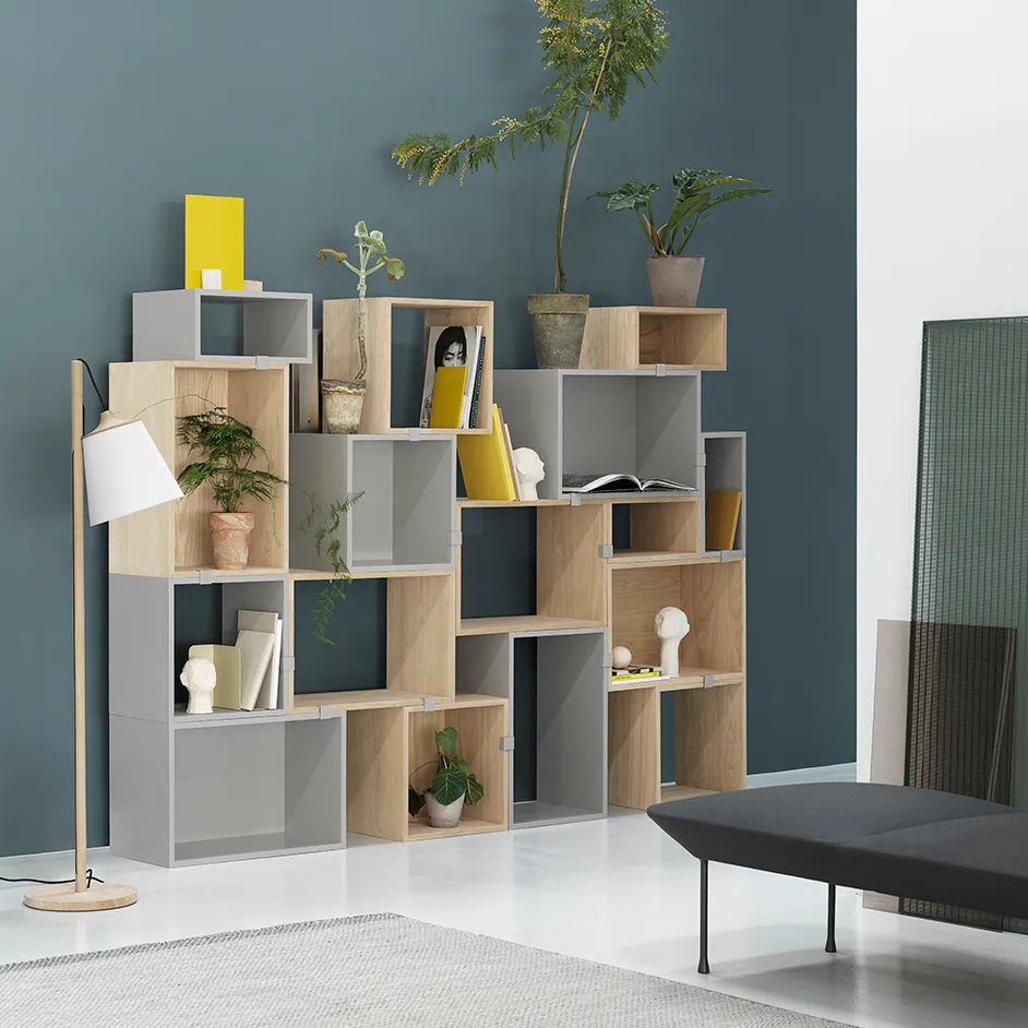 Stacked förvaringssystem medium, Light grey Muuto