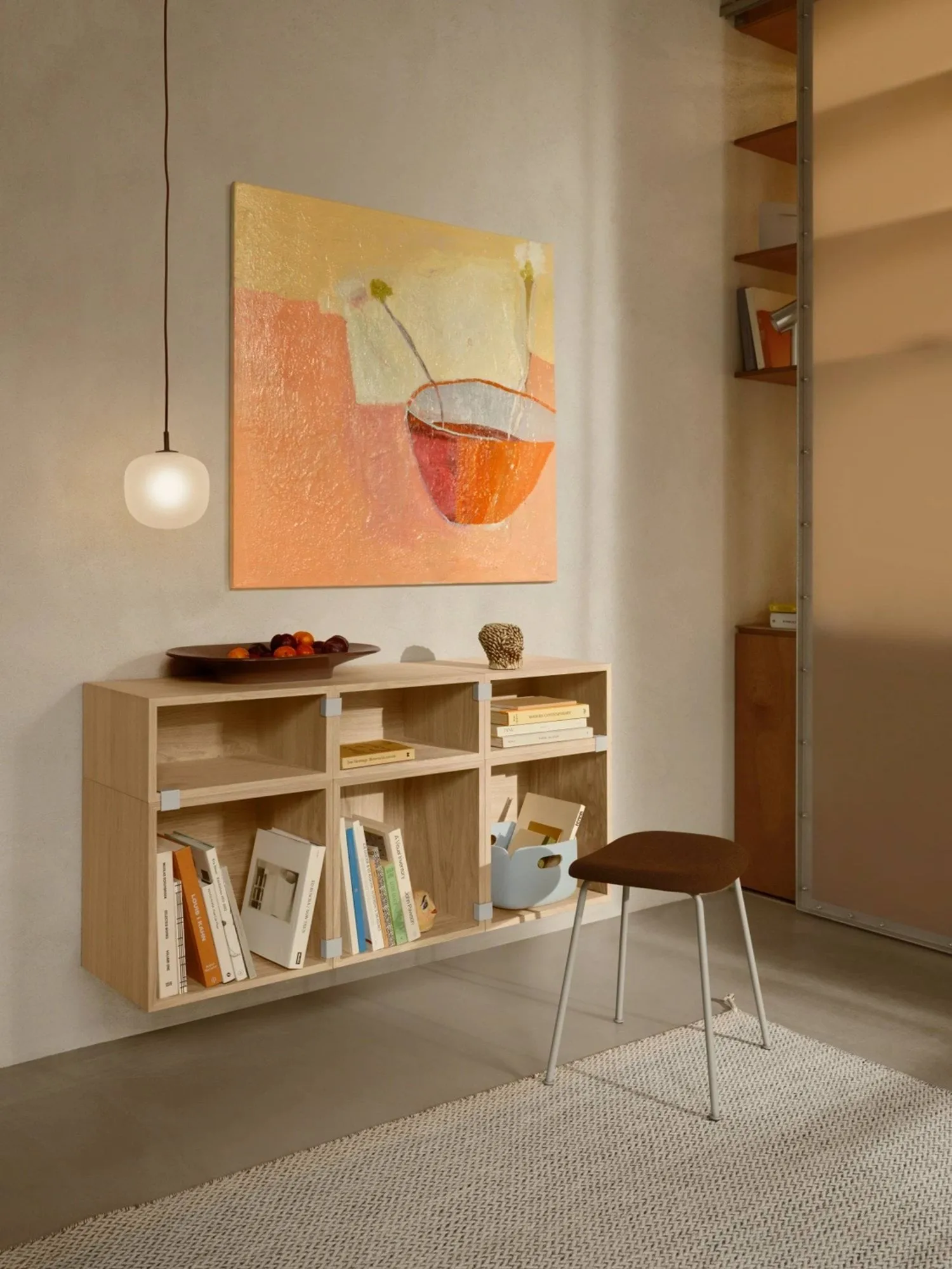 Stacked förvaringssystem small med ryggskiva, Oak Muuto