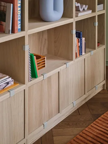 Stacked förvaringssystem small med ryggskiva - Oak - Muuto