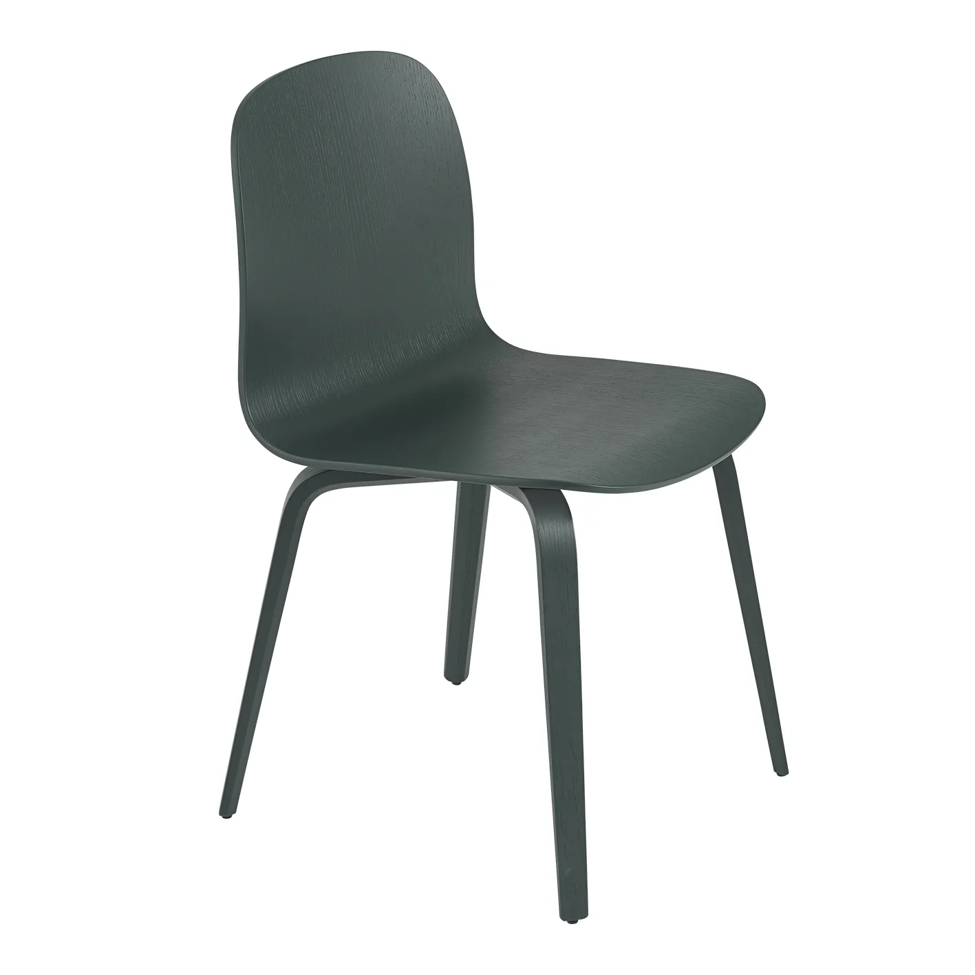 Visu stol träbas, Dark green Muuto