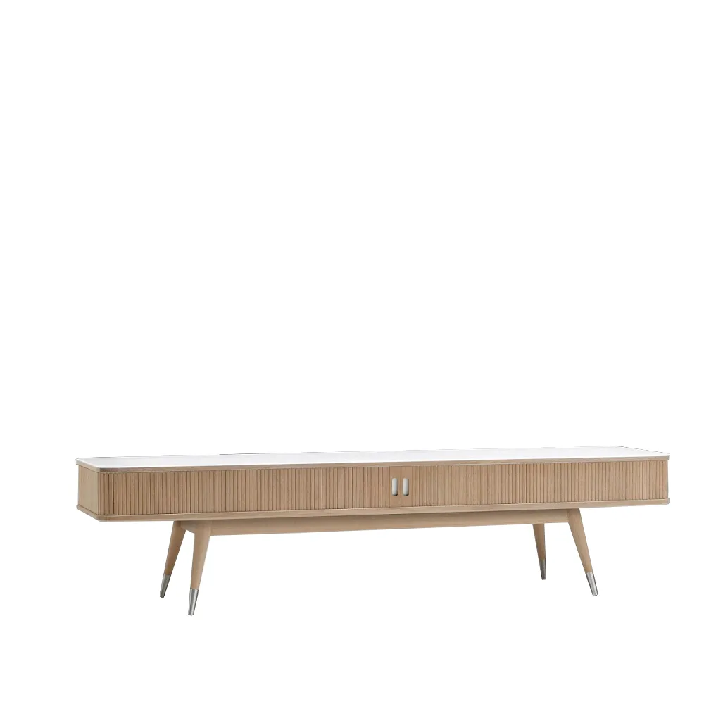 AK 2720 tv skåp, ek lack, point träben, corian top Naver Collection