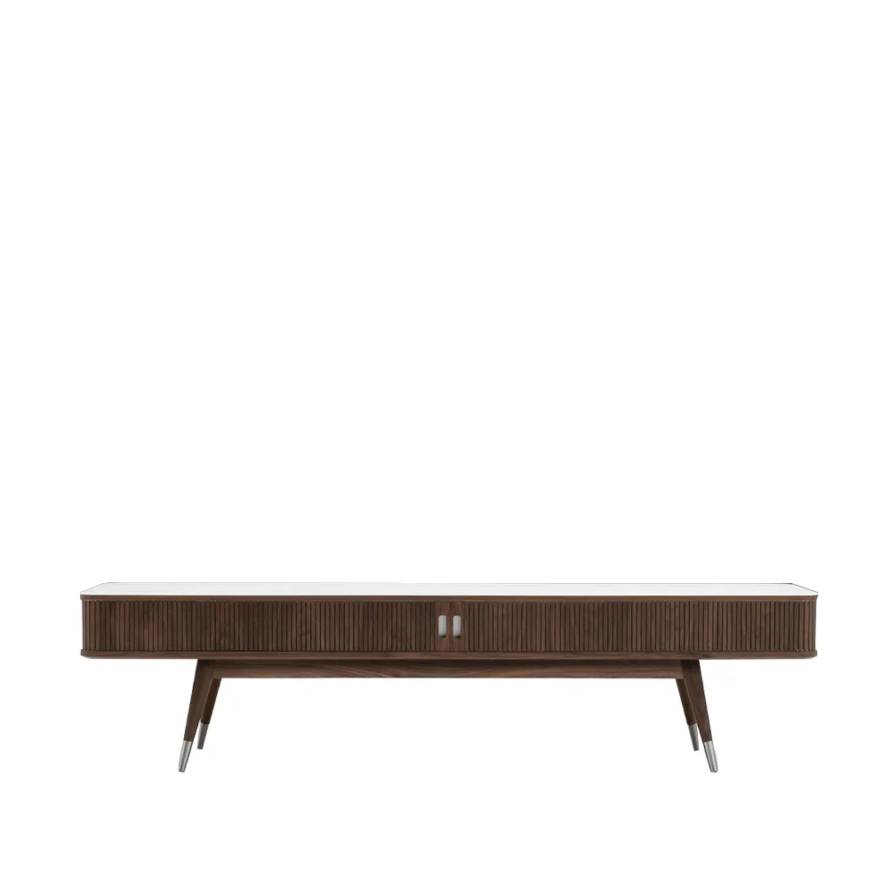 AK 2720 tv skåp, valnöt olja, point träben, corian top,  Naver Collection