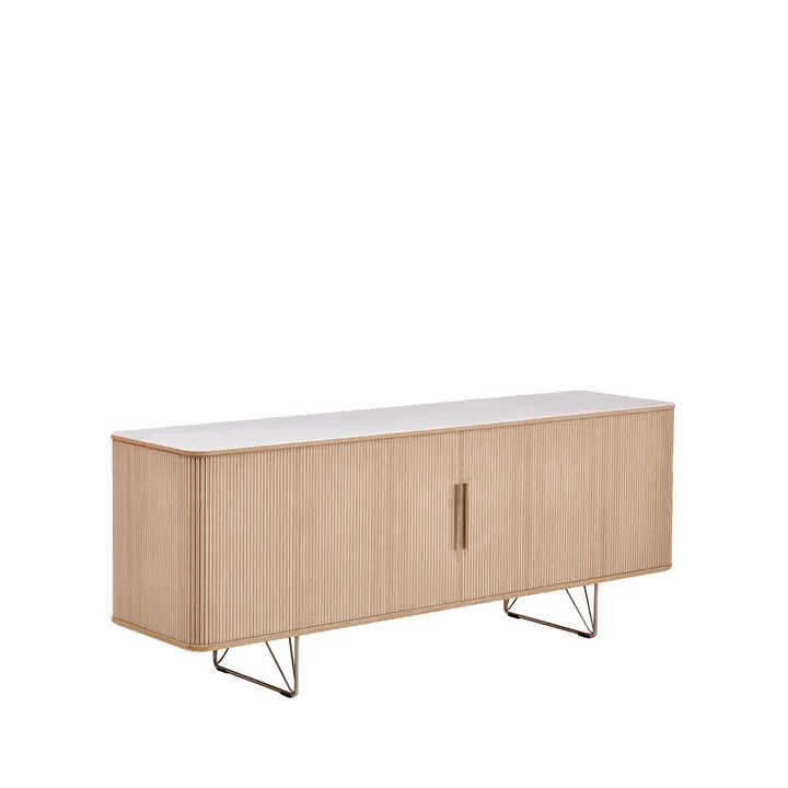 AK 2730 skänk - ek vitolja, corian top, stålstativ - Naver Collection