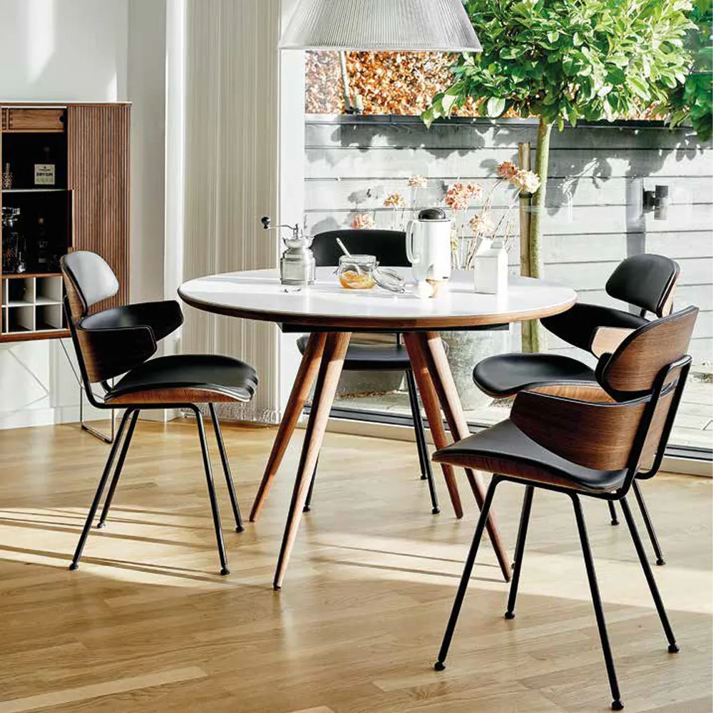 Midas GM 576 karmstol, Svart läder select-oljad ek Naver Collection