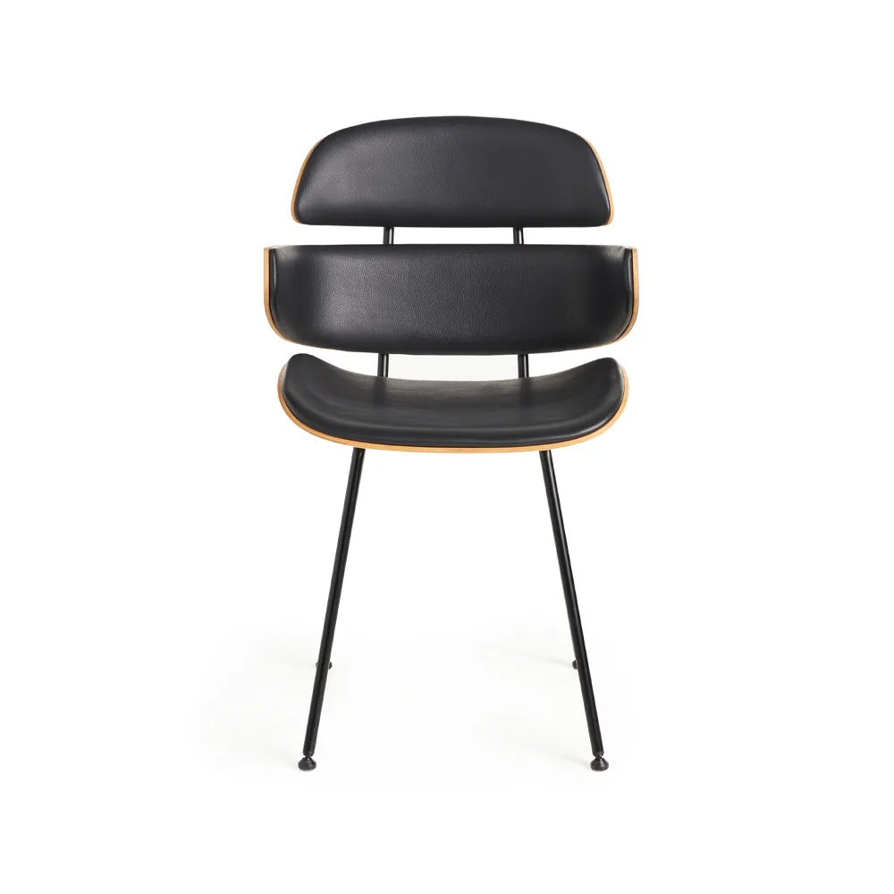 Midas GM 576 karmstol, Svart läder select-oljad ek Naver Collection