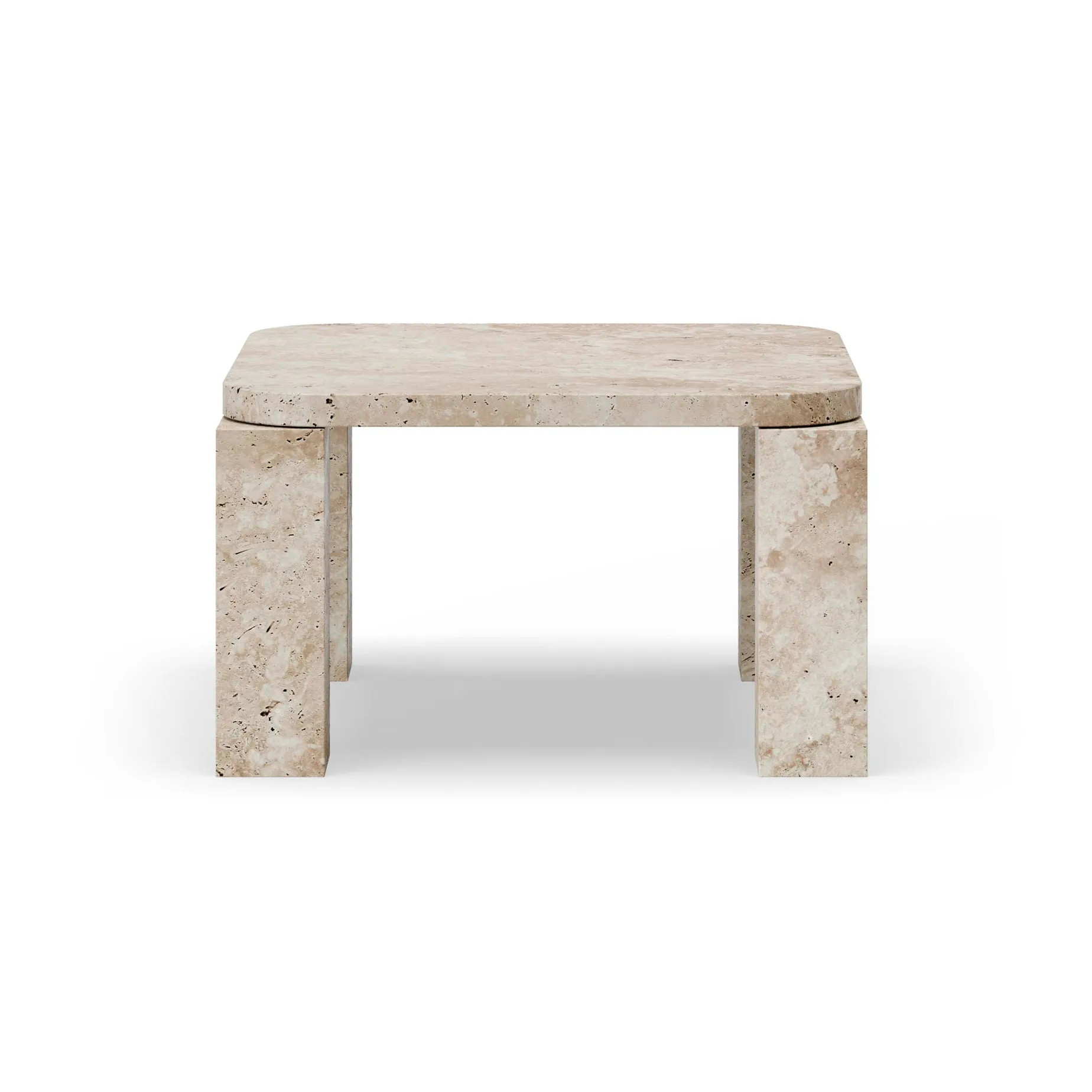 Atlas soffbord 60x60 cm, Unfilled Travertine New Works