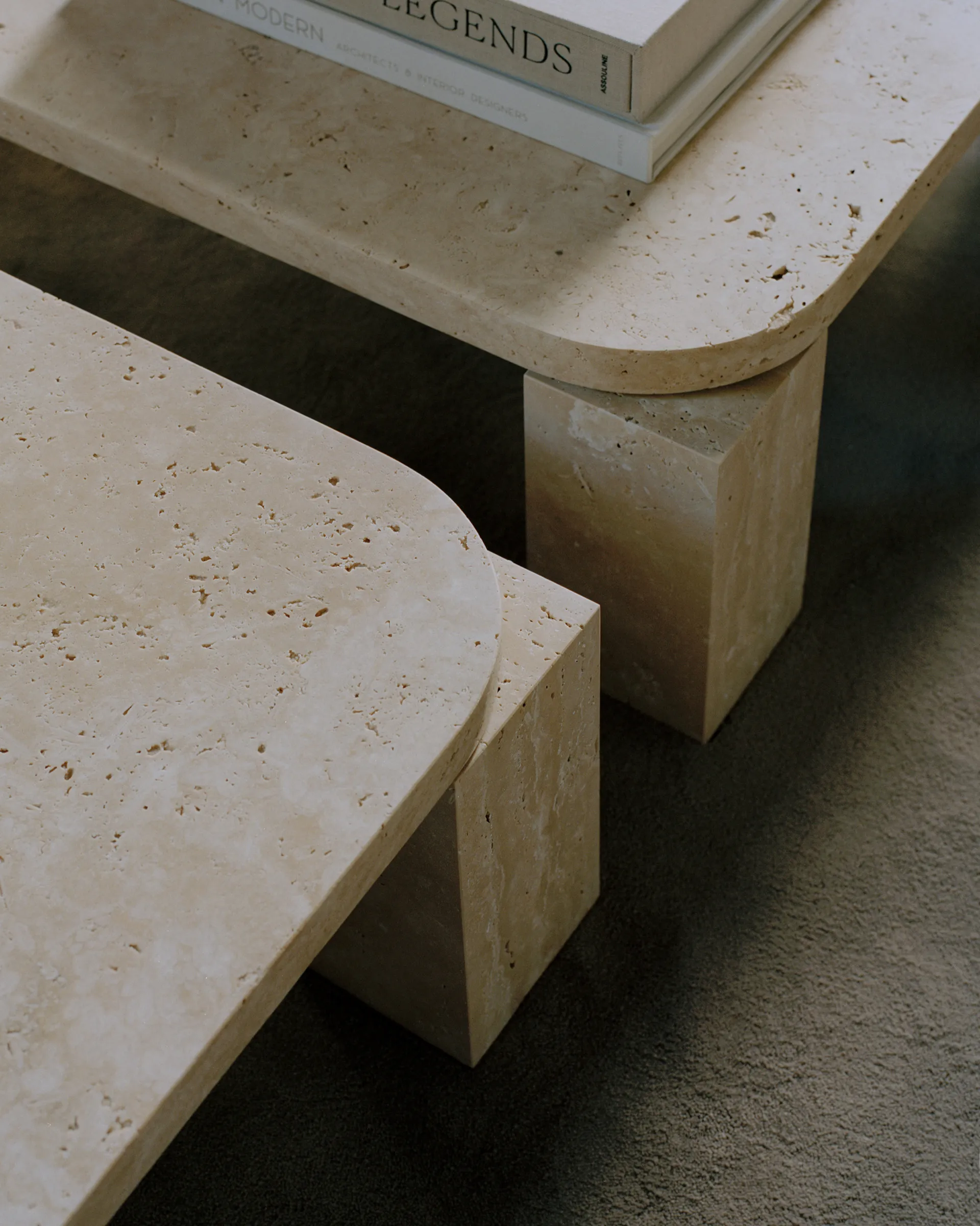 Atlas soffbord 82x82 cm, Unfilled Travertine New Works