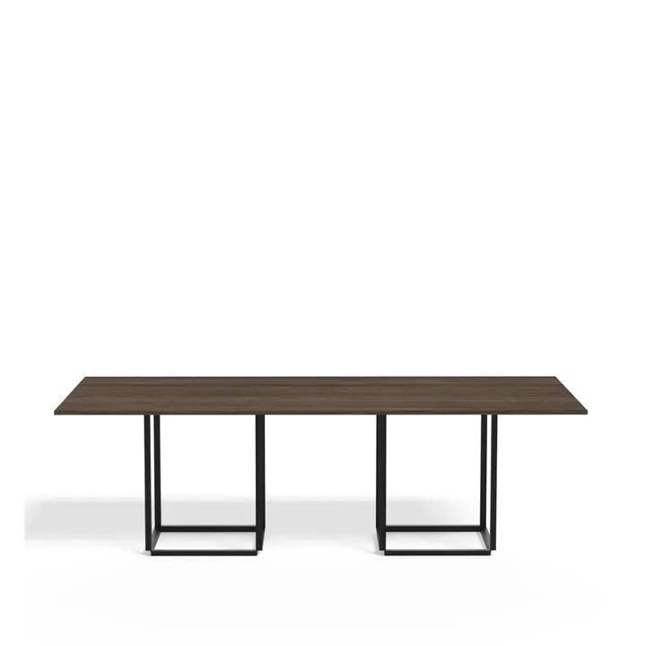 Florence matbord rektangulärt - walnut, svart stativ - New Works