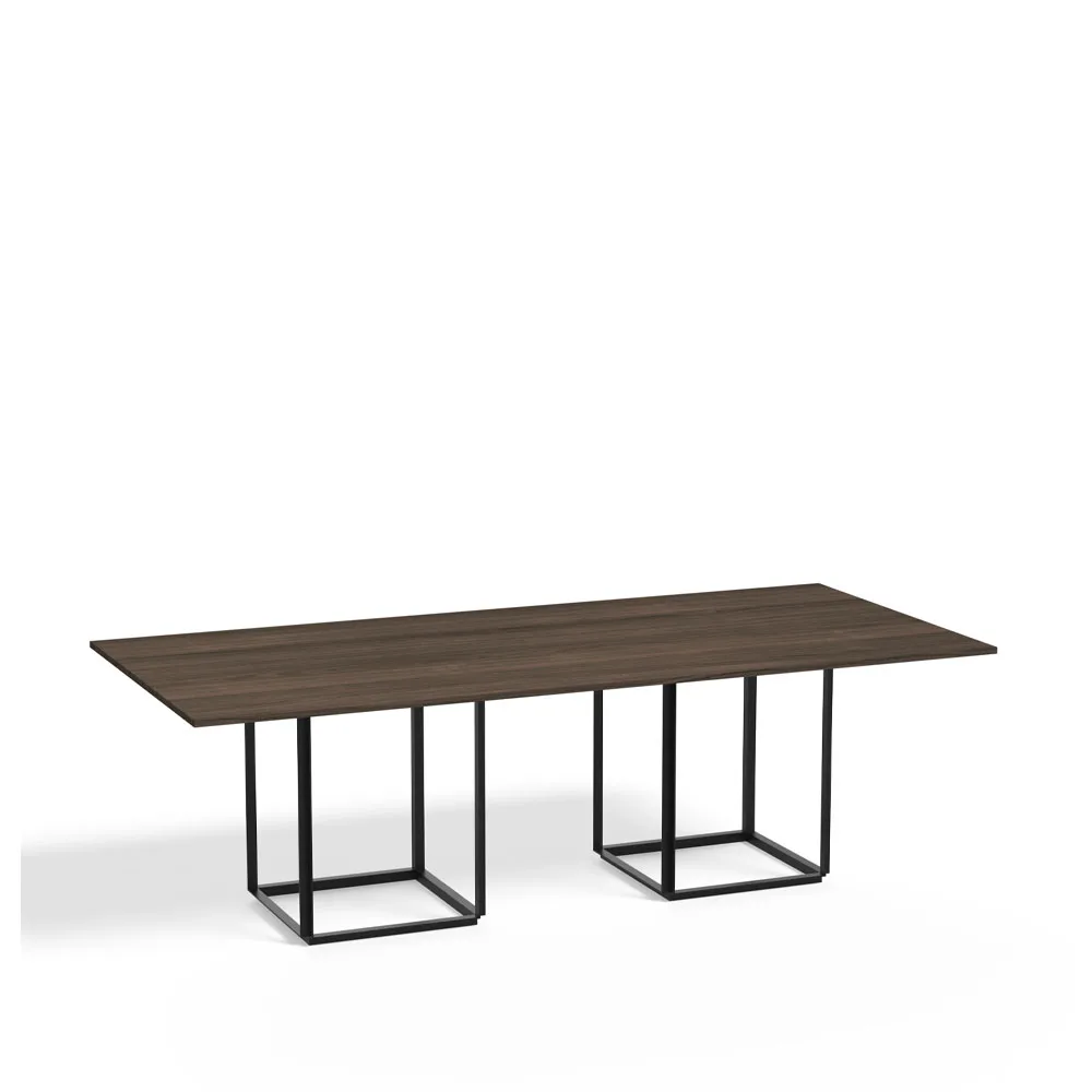 Florence matbord rektangulärt, walnut, svart stativ New Works