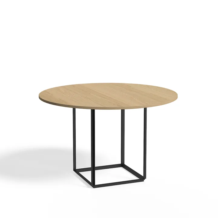 Florence matbord runt - natural oak, ø120 cm, svart stativ - New Works