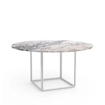 Florence matbord runt - white viola marble, ø145 cm, vitt stativ - New Works