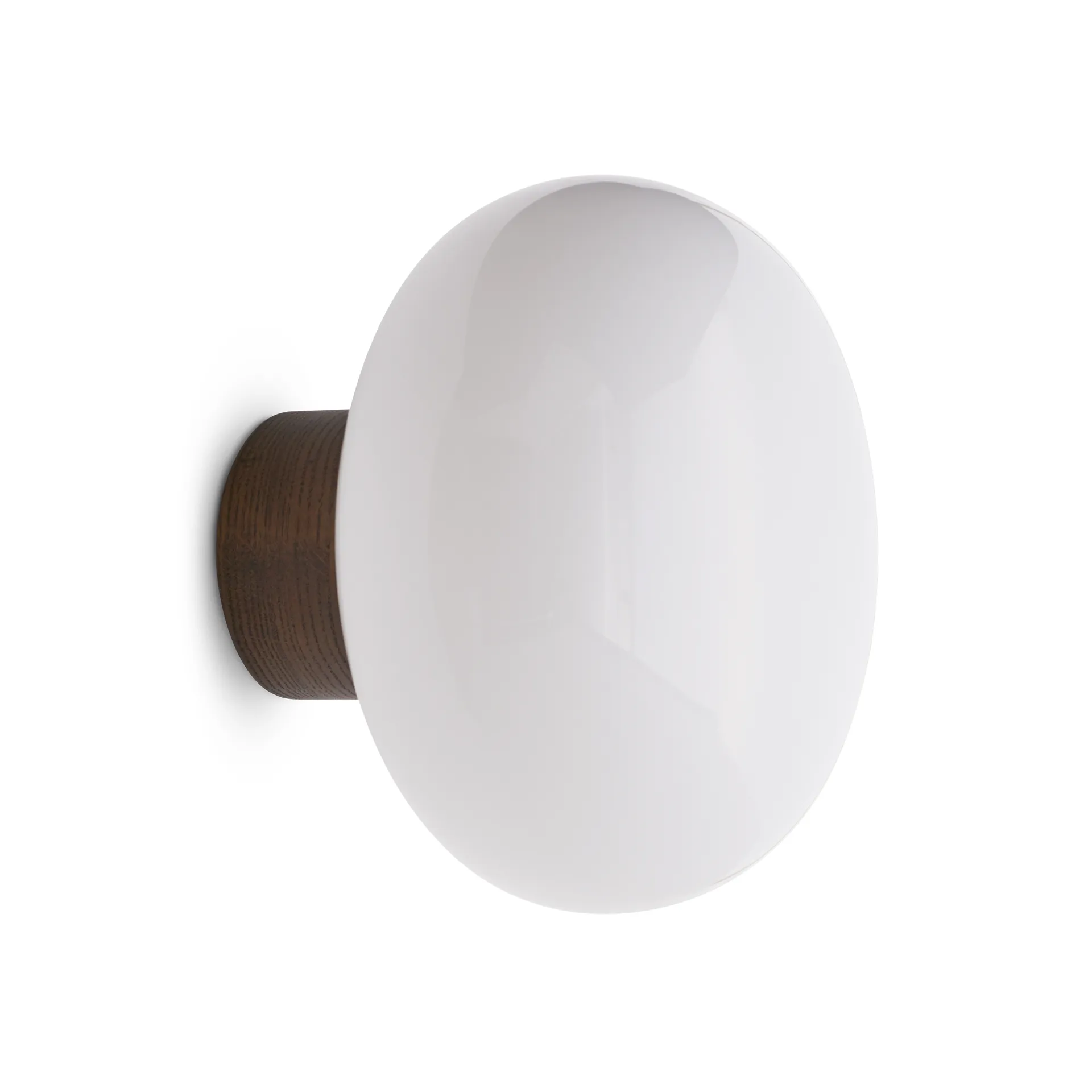 Karl-Johan vägglampa, Smoked oak-white opal glass New Works